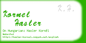 kornel hasler business card